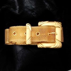 Vintage 1970s Gold Mesh Buckle Belt- Size S/M